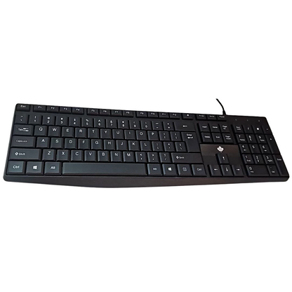 Wired USB Full Size Keyboard QWERTY Wired for Computer PC Basic Universal Black