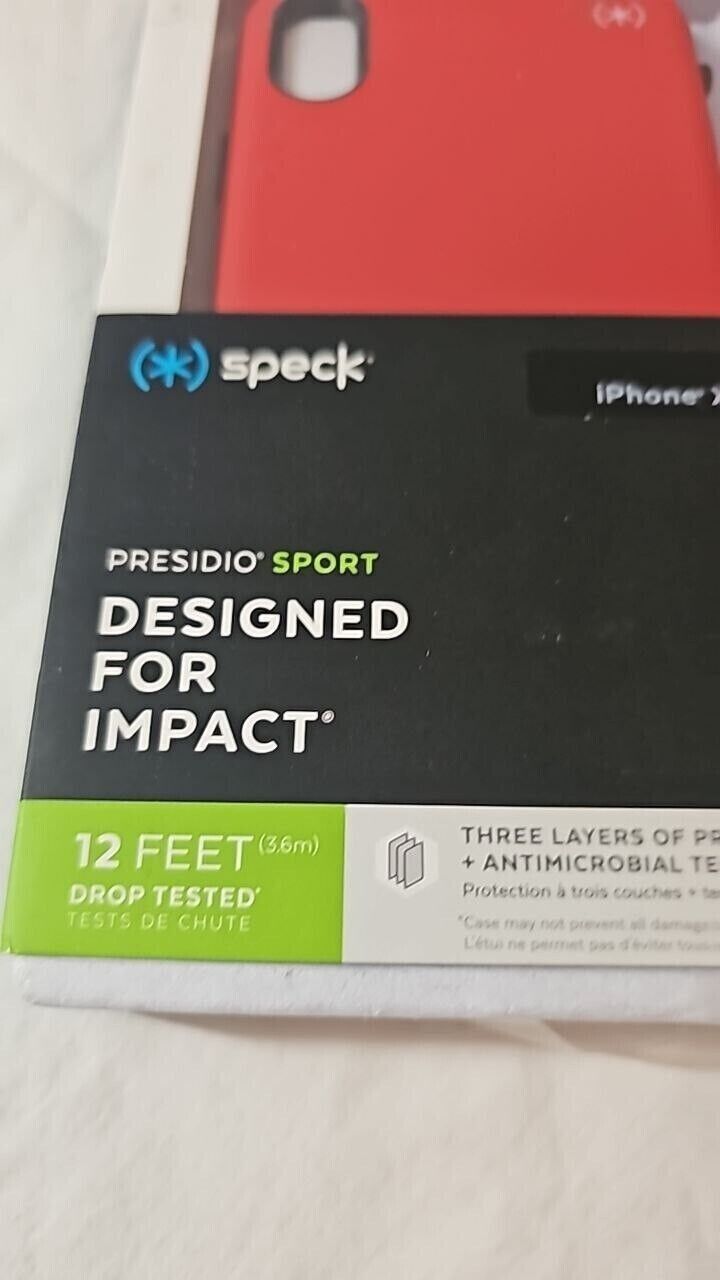 Speck Presidio Protective Sport Case for Apple iPhone XS Max 6.5" Red Impactium