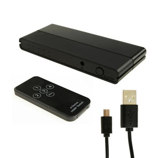 Watch onn 4 Device HDMI Switch with Remote Control for TV Projector Stream Box
