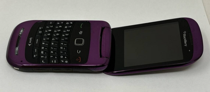 Blackberry Style 9670 Sprint Smartphone Rare Flip Phone QWERTY 5MP Purple READ