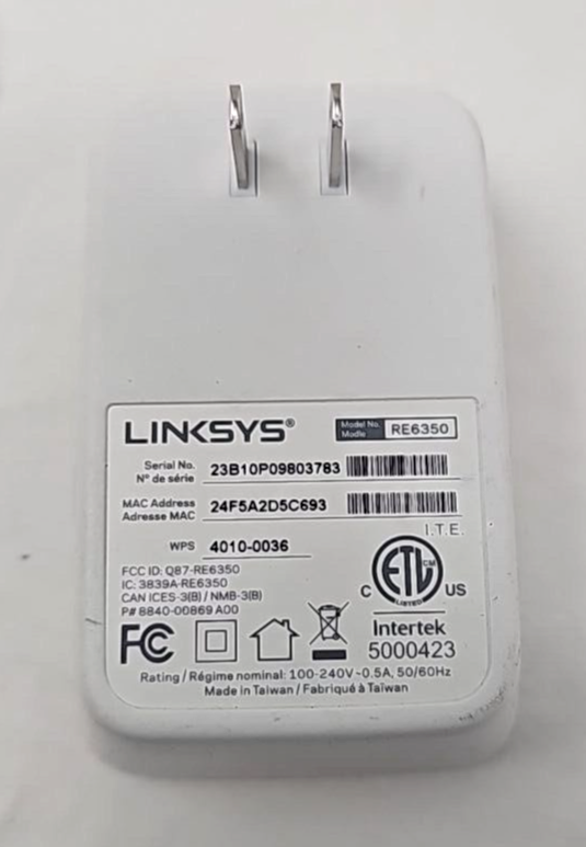 Linksys RE6400 Wireless WiFi Extender AC1200 Dual Band Repeater Signal Booster