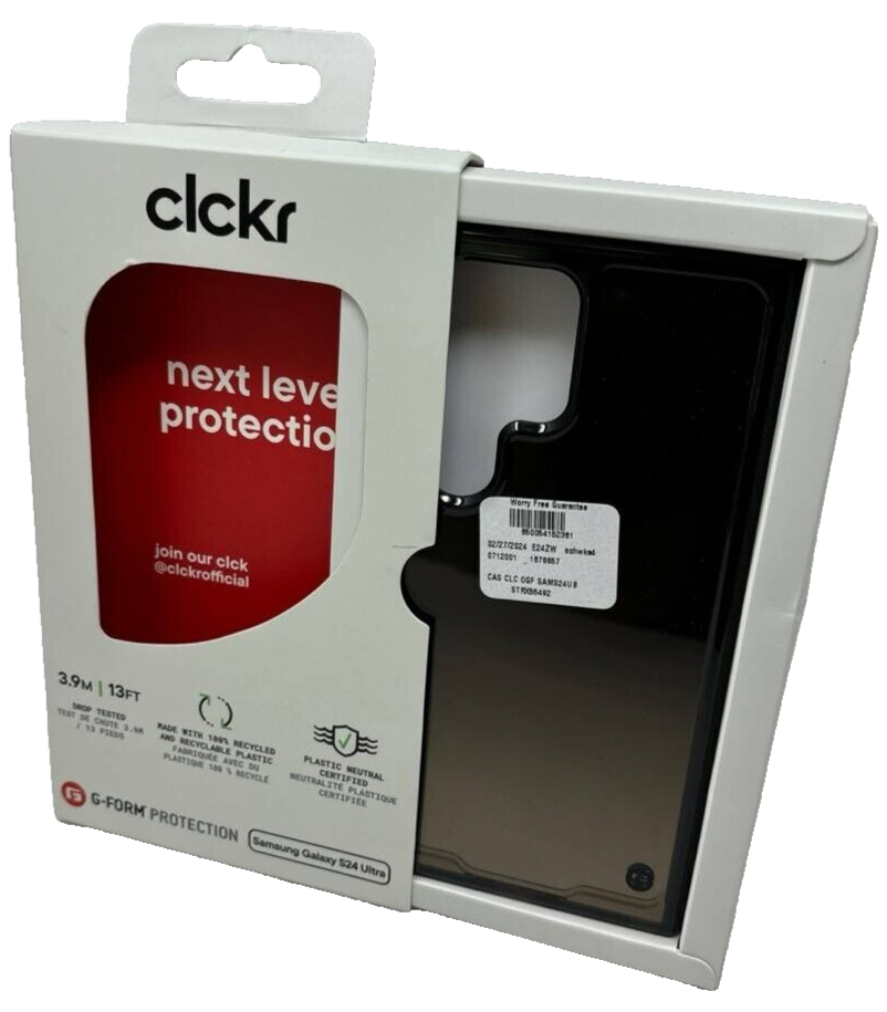 CLCKR G-Form Gray Case for Samsung Galaxy S24 Ultra Drop Protection Onyx Cover