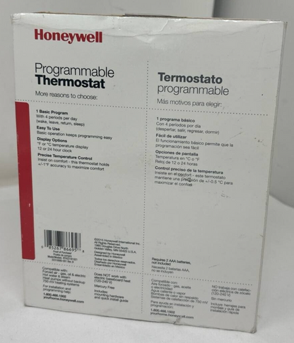 Honeywell Programmable Thermostat RTH221B1021 Digital Display Program Thermostat