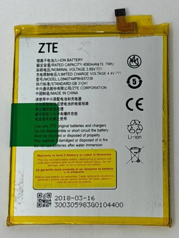 Battery LI3940T44P8H937238 For ZTE Blade Z Max V Ultra Z982 4080mAh 3.85V OEM