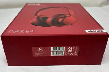 Urbanista Miami Wireless Active Noise Cancelling Headphones Over the Ear Red