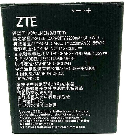 Li3822t43p4h736040 Battery For ZTE TEMPO X Go N9137 ZFIVE C Z558 Z559 Z839 T2