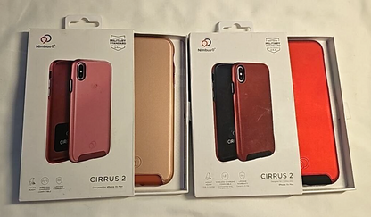 Lot of 2 Nimbus9 Cirrus 2 Hard Case for iPhone XS Max Red & Rose Gold Slim Cover