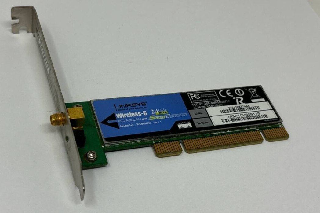 Linksys WMP54GS Wireless G PCI Card Adapter 54Mbps SpeedBooster 2.4GHz