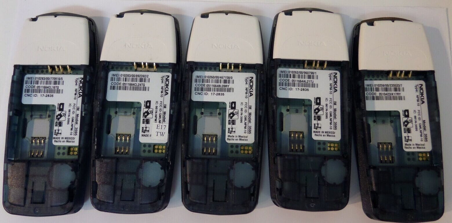 5 Lot Nokia 3595 Bar Vintage Phone Cingular Wholesale Cellphone Parts Repair