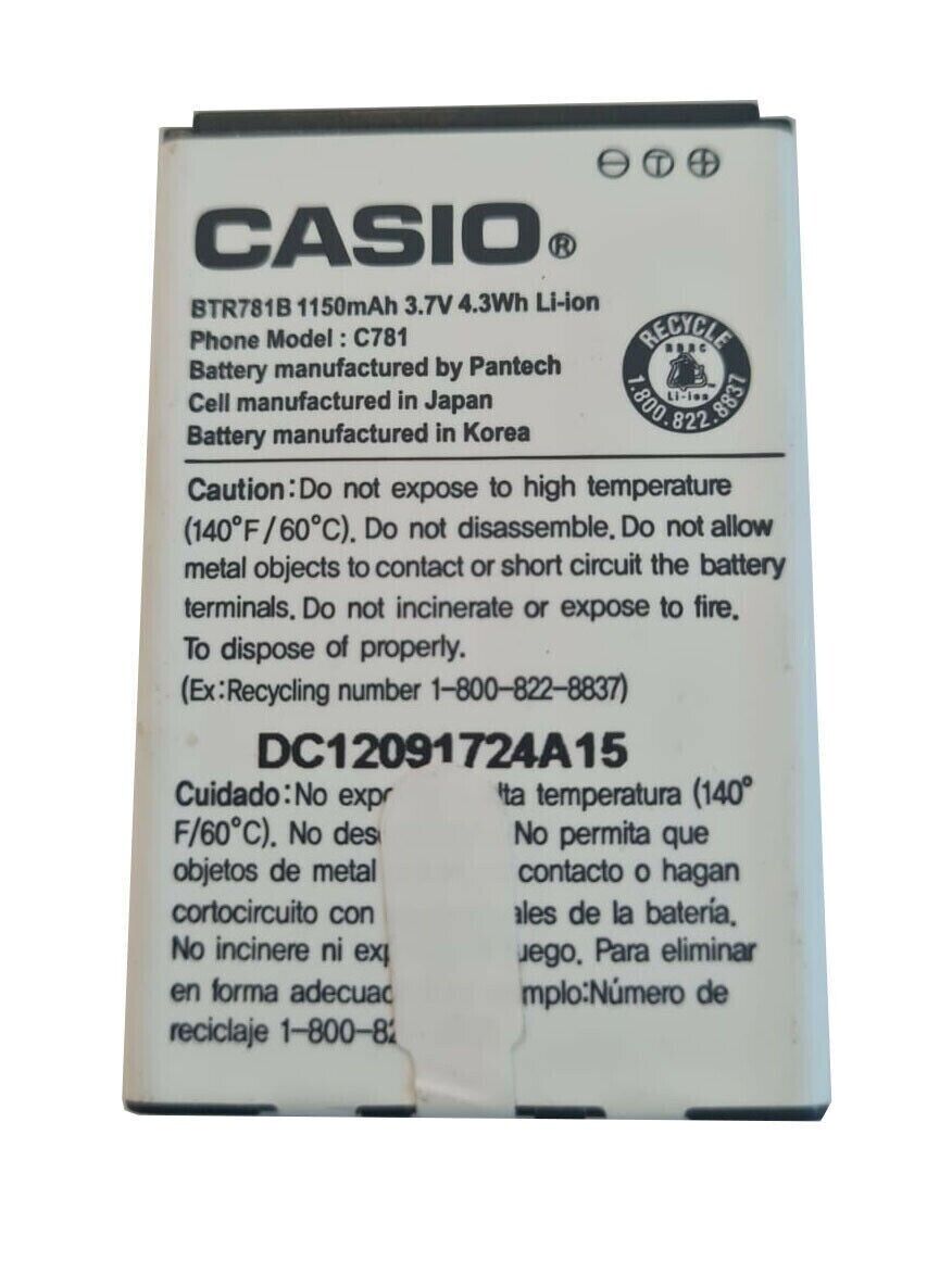 Battery BTR781B For Casio HITACHI G'Zone GZONE Ravine 2 C781 Original Internal