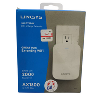 Linksys RE7350 AX1800 Max Stream WiFi 6 Range Extender Dual Band White Plug-in