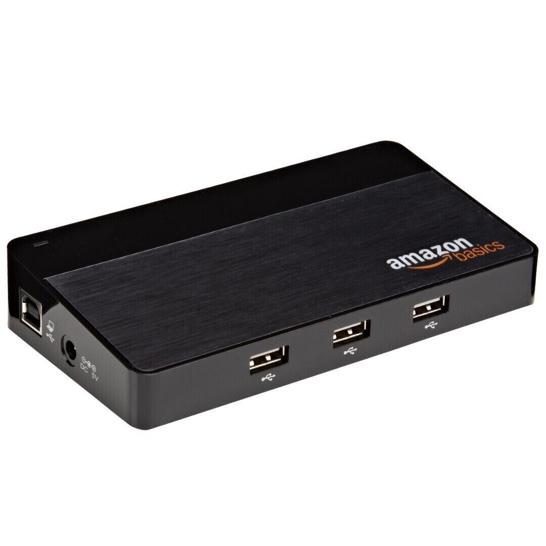 AmazonBasics 10 Port USB Hub Power Adapter Port Expansion Docking Station 5V