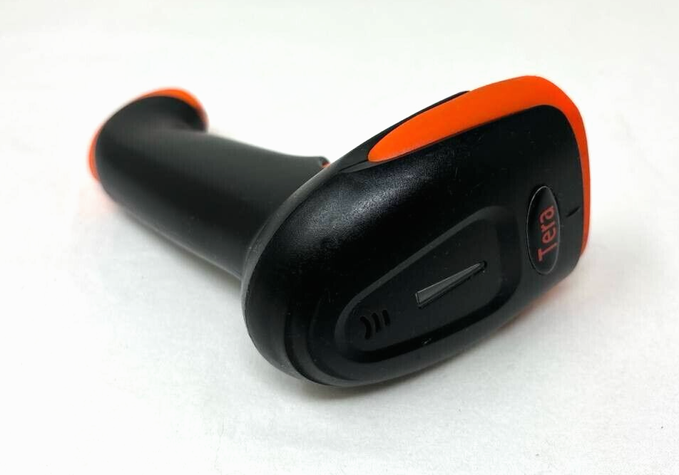 Tera Laser 1D Wireless Barcode Scanner Ergonomic Orange 200mAh with Receiver