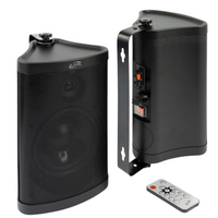 iLive Patio Plus Water Resistant Indoor Outdoor Bluetooth Speakers Pair Black