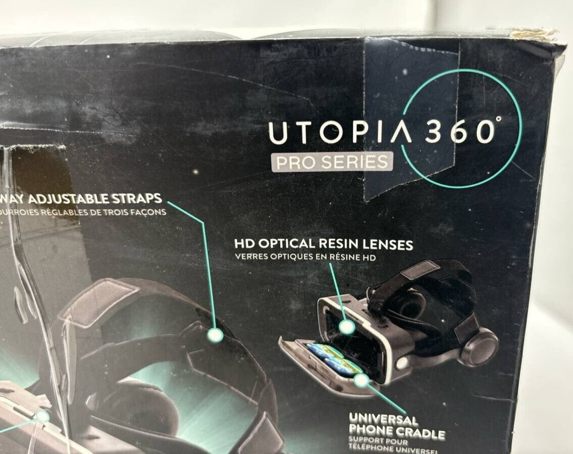 Utopia 360 VR 3D Virtual Reality Headset for Games Movies iPhone Android