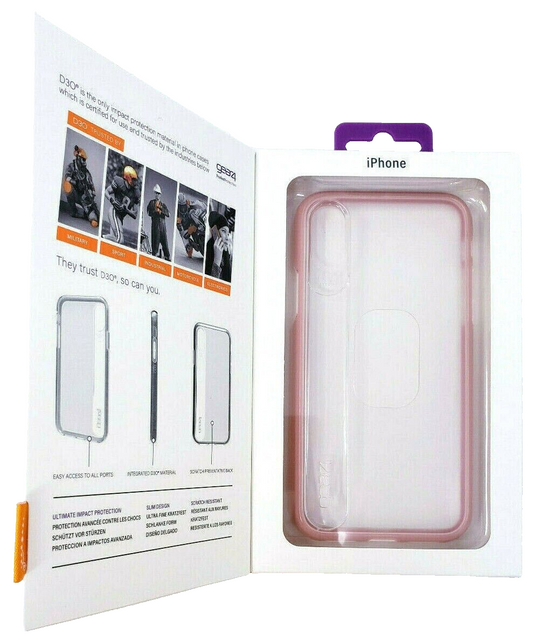 Case For Apple iPhone X XS Gear4 Clear Phone Cover Shockproof D30 Rose Gold OEM