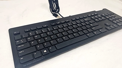 HP Slim Professional SmartCard USB Wired Keyboard Black for PC Computer