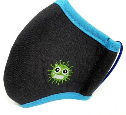 Casual Face Mask Gray Blue For Kids Size S Washable Reusable Unisex Protection