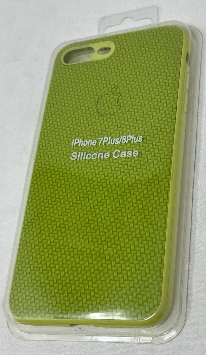 Silicone Case Cover for Apple iPhone 6 7 8 Plus Durable Slim Woven Texture Green