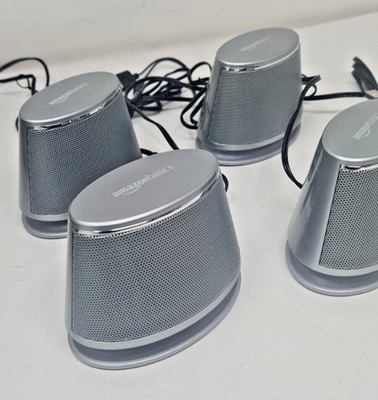 4 Pack Amazonbasics USB Powered Computer Speakers with Dynamic Sound PC Desktop