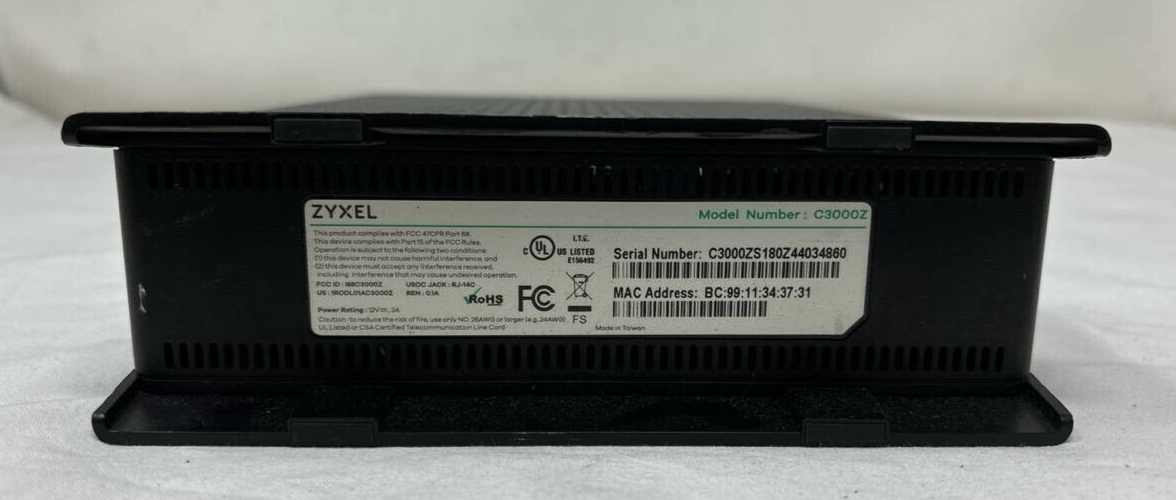 CenturyLink ZyXEL C3000Z DSL Modem Wireless Gigabit Ethernet Dual Band WiFi