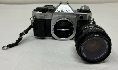 Canon AE-1 Film Camera 35mm Manual Focus SLR with 50mm 1:1.8 Lens Auto Exposure