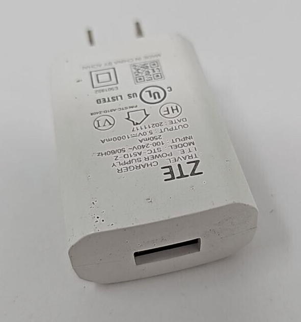 ZTE Wall Charger USB Travel Phone Tablet Power Adapter 5V 1A White Universal A3