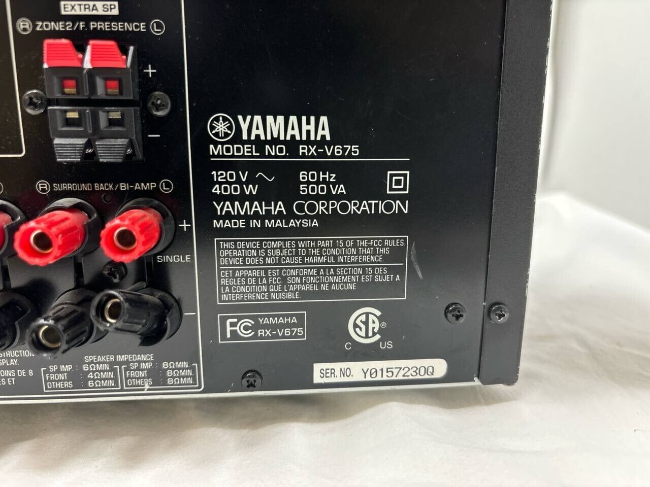 Yamaha RX V675 Receiver 7.2 Channels HDMI Dolby True HD Blu Ray WiFi Cinema DSP