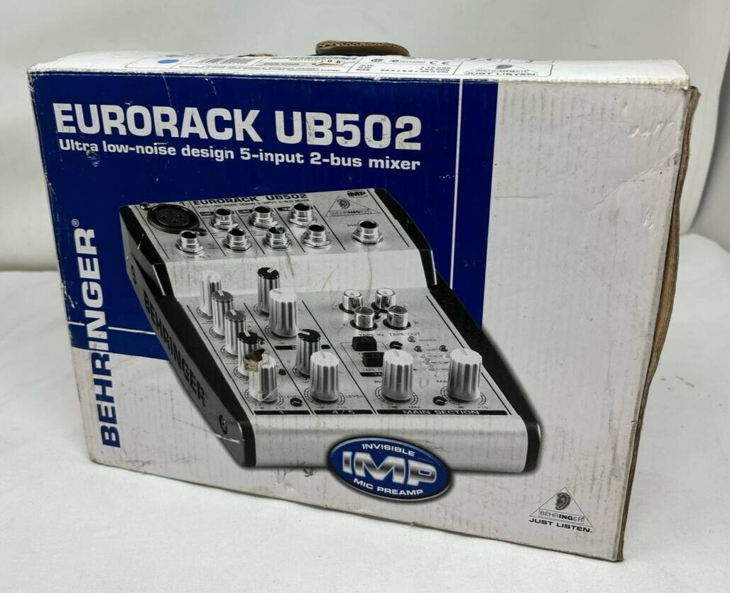 Behringer Eurorack UB502 Ultra Low Noise Design 5 Input 2 Bus Mixer Compact