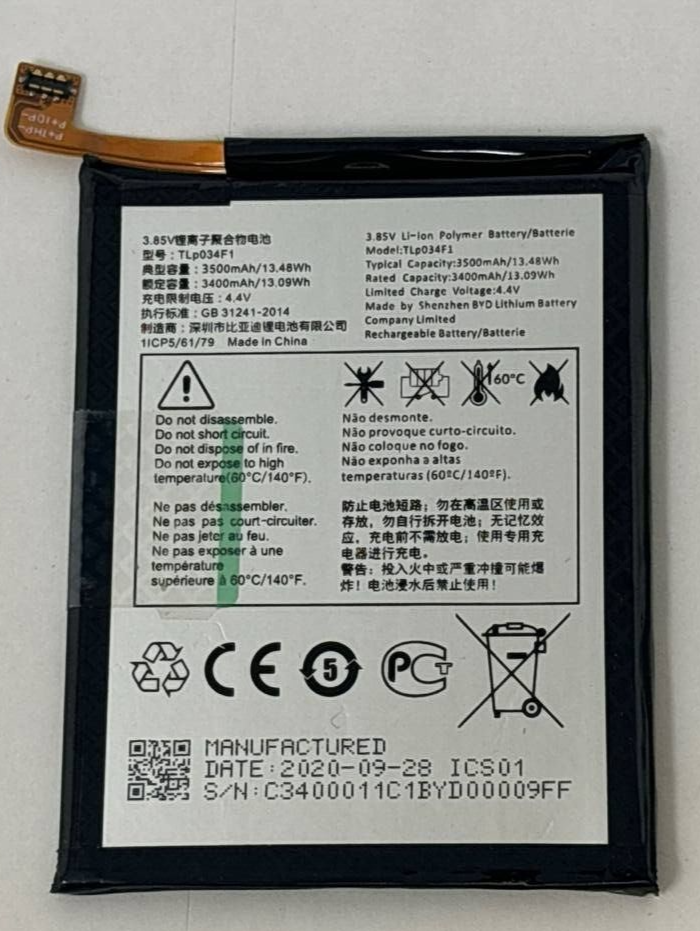 Battery TLP034F1 Replacement for Alcatel 3 3L 2019 5039D 5053K 5053Y 3500mAh