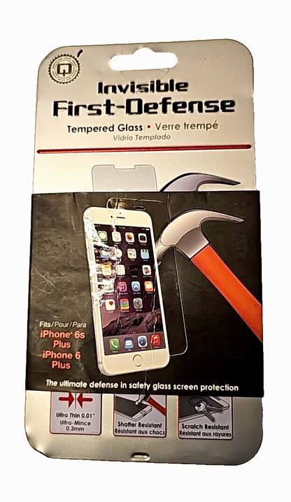 Qmadix First Defense Screen Protector Tempered Glass for Apple iPhone 6 6S Plus