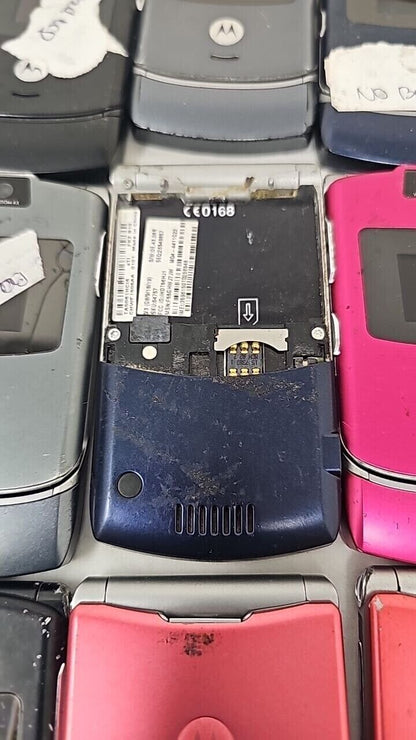 34 Motorola Razr V3 V3i  GSM Flip Phone Vintage ATT T-Mobile CDMA Repair USED