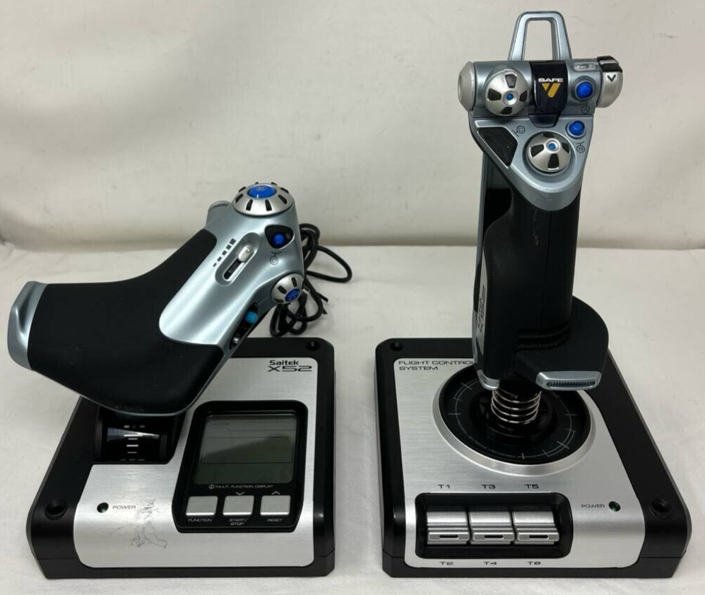 Logitech Saitek X52 Throttle & Stick Flight Control System Simulation Controller