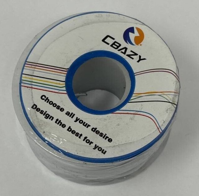 CBAZY UL 1007 Flexible Silicone Electrical Wire 22AWG Stranded 26.2 Ft White