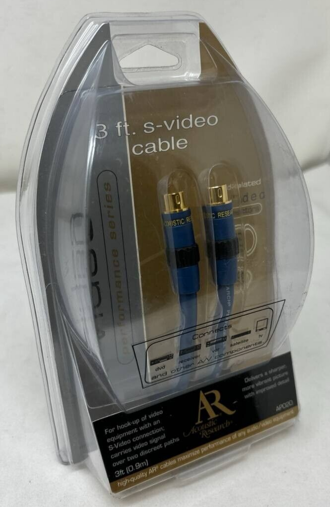 Acoustic Research S-Video Cable Performance Series 3 Feet For TV Video Audio