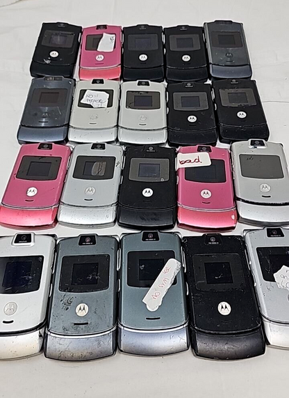 Lot of 20 Motorola Razr V3 Flip Phone T-Mobile Antique Slim GSM Vintage x Repair