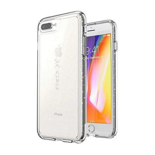 Speck Presidio Clear Case with Gold Glitter for iPhone 6 6S 7 8 Plus Transparent