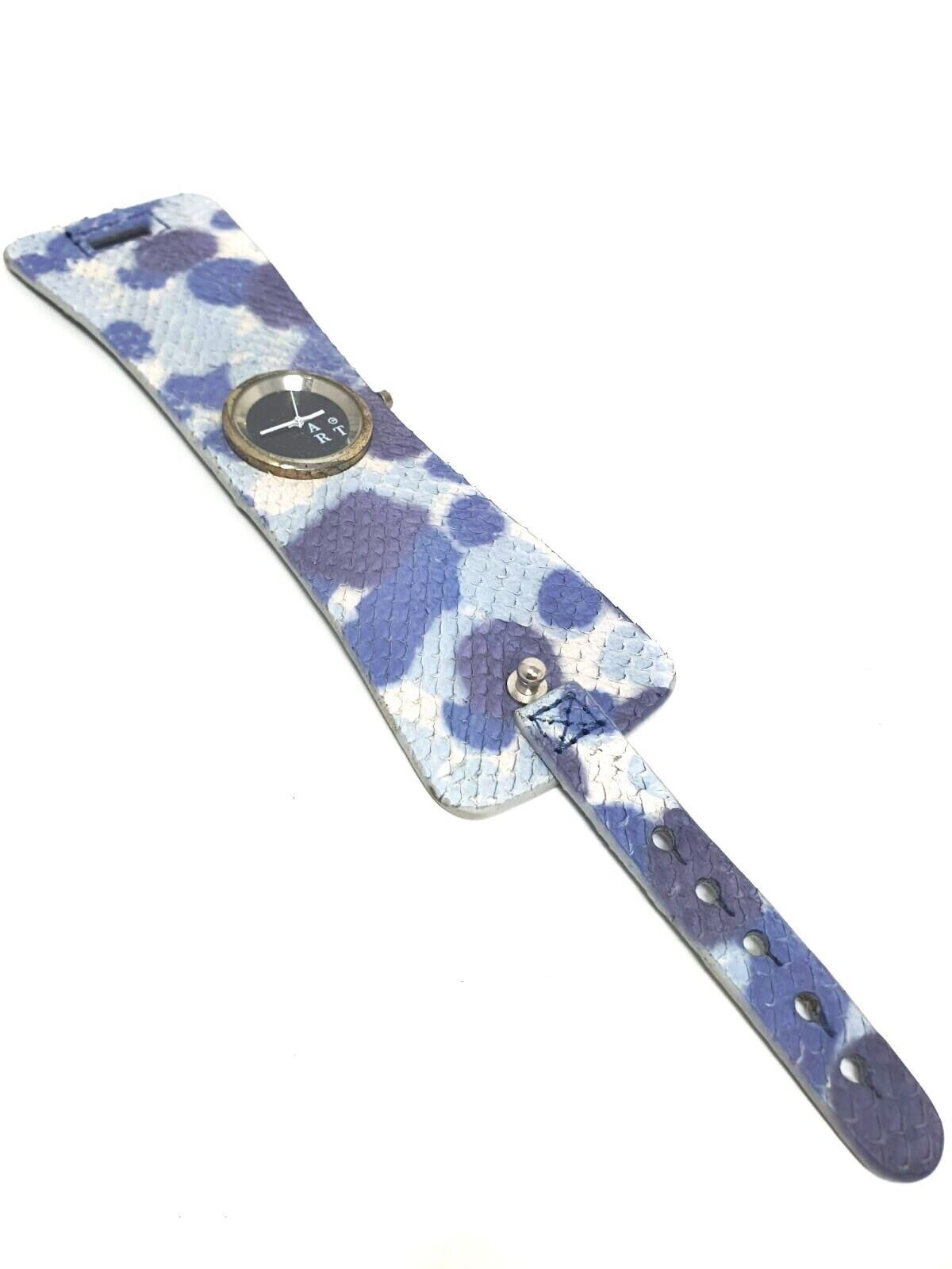 Wrist Watch Animal Print Casual Bold Light Analog Camo Blue Woman Wide Blue