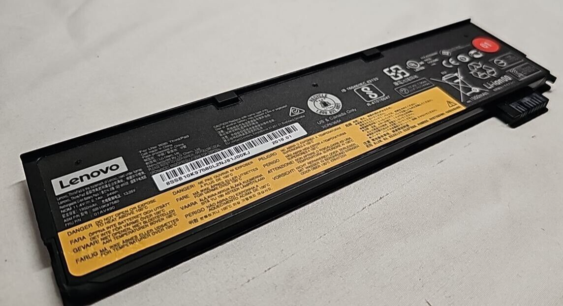 Lenovo SB10K97580 Laptop Battery for ThinkPad T470 T480 T570 T580 P51s P52s OEM