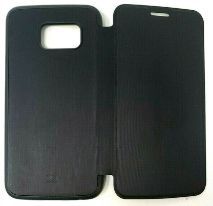 Black Xqisit Folio Case Cover Rana for Samsung Galaxy S6 Edge Book Cover OEM