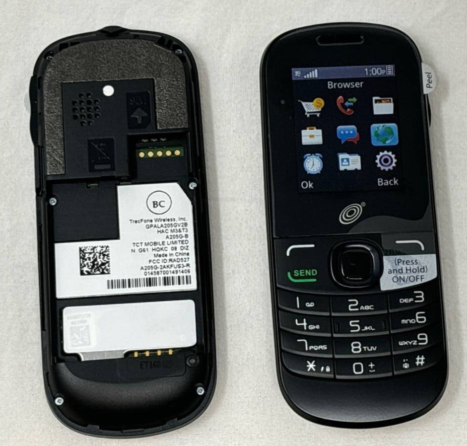 2 Lot Alcatel One Touch A205G Tracfone GSM Cellular Phone Cellphone 1.4" Black