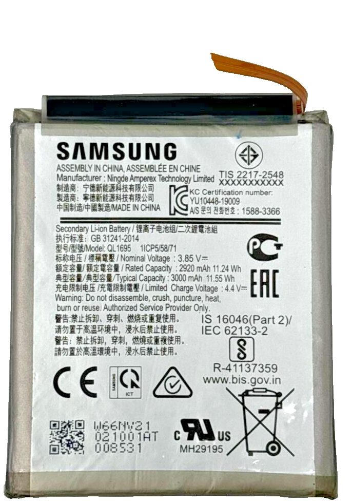 Battery for Samsung Galaxy A01 A015 QL1695F SM-A015T 2920 mAh OEM Replacement