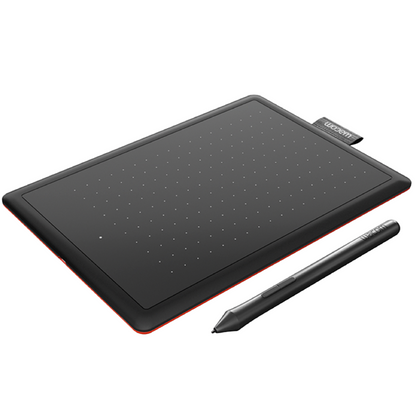 Wacom One Creative Graphics Small Tablet 6" Digital Drawing with Pen Red & Black