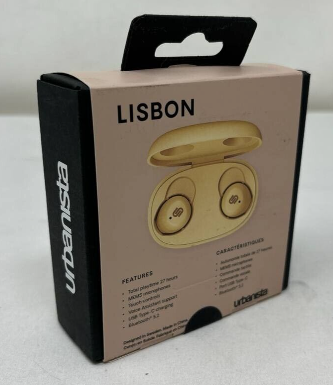 Urbanista Lisbon True Wireless Earbuds Bluetooth Earphones Small In Ear Gold