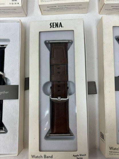 6 Lot Sena Deen Leather Apple Watch Band for 38 40mm Series 1 2 3 4 Brown Black