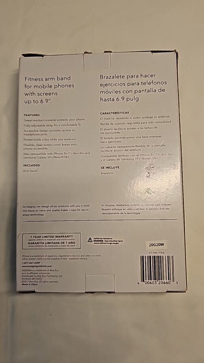 Insignia Fitness Arm Band Plus up to 6.7" iPhone XS 11 12 13 14 Pro Samsung Run