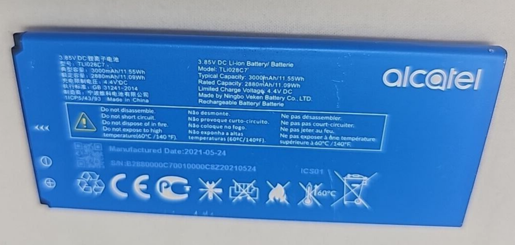 Battery TLi028C7 Replacement 3000mAh For Alcatel 1B Volta 5002R TCL A3 A509DL