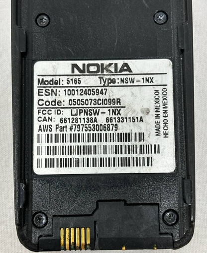 Nokia 5165 AT&T Digital Vintage Rare Cell Phone Wireless For Collectors 2G READ