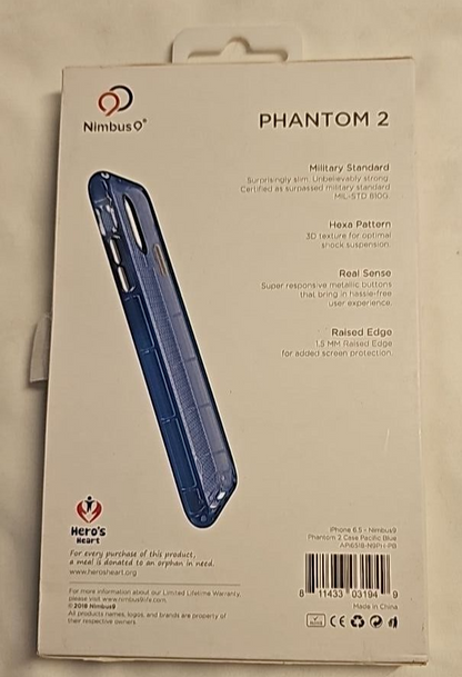 Nimbus9 Phantom 2 Case for Apple iPhone XS Max Pacific Blue Transparent Cover