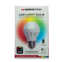 Monster LED Light Bulb E26 A19 3W Color Changing Remote Control 16 Colors RGB